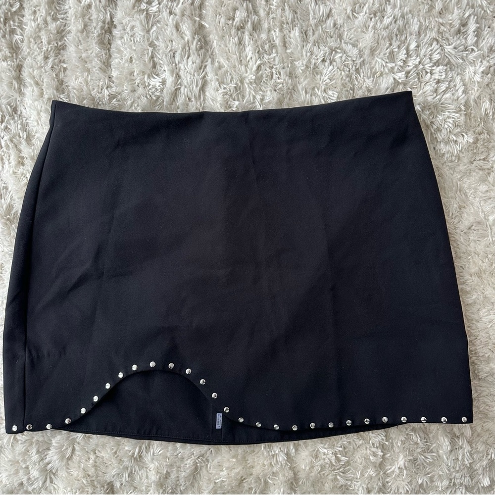 Zara Black Embellished Mini Pencil Skirt